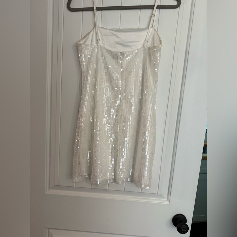 12th Tribe White Sequin Mini Dress - Picture 3 of 3